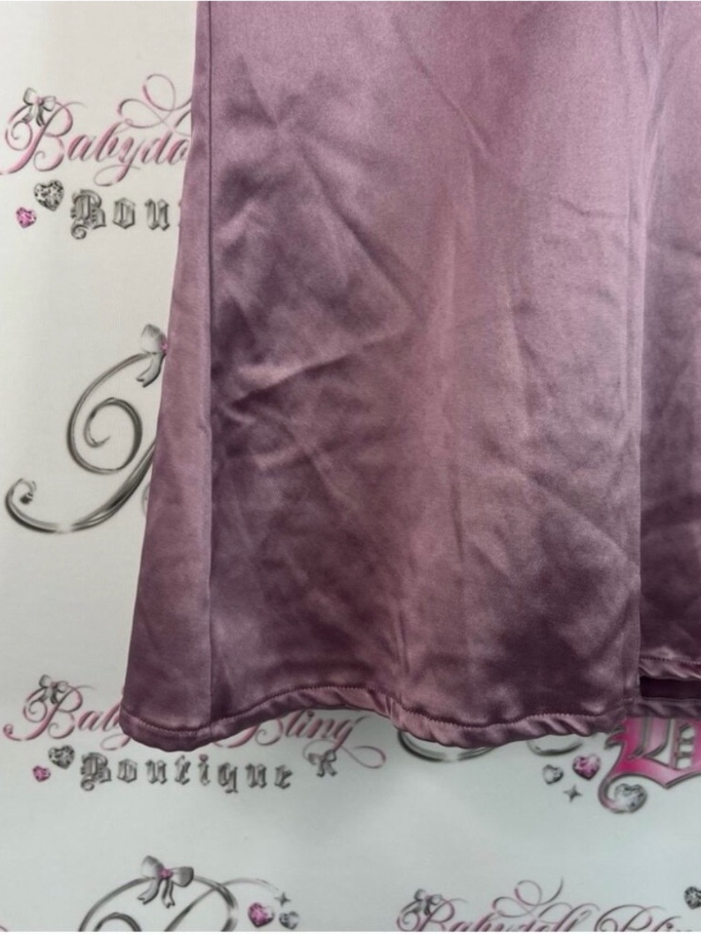 Tailor Vintage Mauve Satin Bow Neck Cap-Sleeve Top View 6